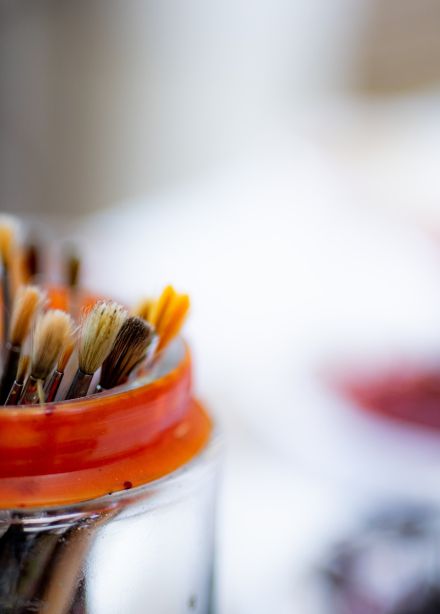 Роспись дымковского зайки