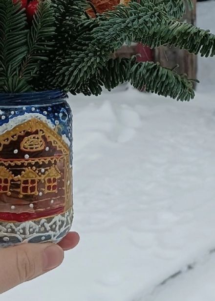 Зимний подсвечник